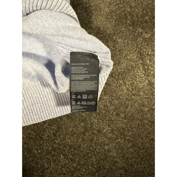 Tommy Hilfiger Men's Light Blue V Neck Long Sleeve Sweater Size L - Picture 7 of 8